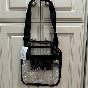 Transparent/ Black Clear Bag patriots logo